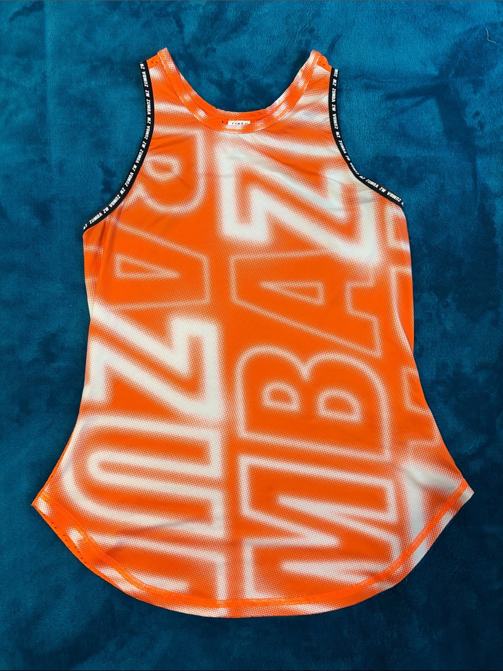 Zumba Orange Tank Top with Mesh Backing. Extra Small
